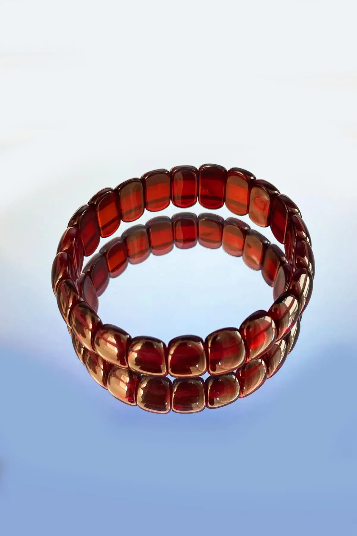 Red Press Powder Amber Squeezing Bracelet Natural Gemstone Unisex Amber Beirut Drop Amber Bracelet