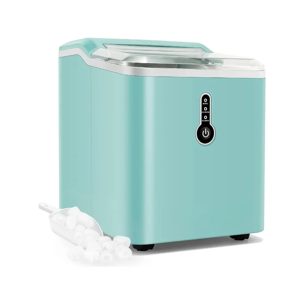 

Portable Ice Maker with Scoop and Basket, Countertop 9 Bullet Ice in 6-9 Mins & Sensors Automatically Detect, Ice Makers