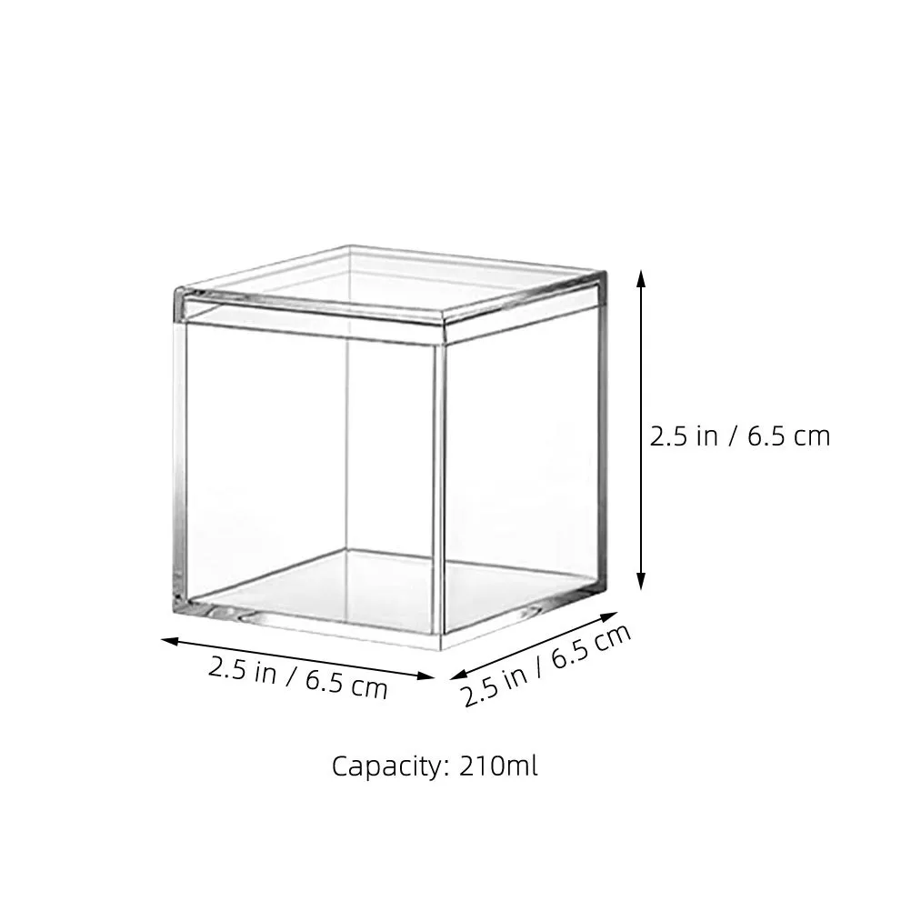 

14Pcs Acrylic Square Candy Display Boxes 210ml Transparent Storage Case Clear Gift Packaging Organizer Acrylic Box with Lid