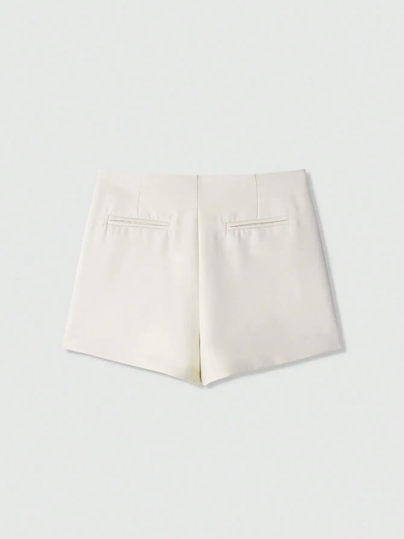 Saia Assimétrica Creme para Mulheres com Fecho de Zíper Lateral