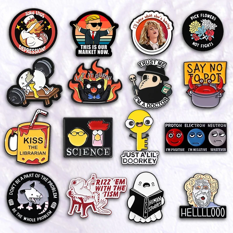 Pin esmaltado de Neutrón de protones, ciencia creativa, física, problema en mí, soy un DOCTOR, broche para mochila, insignia, regalo de joyería para amigos