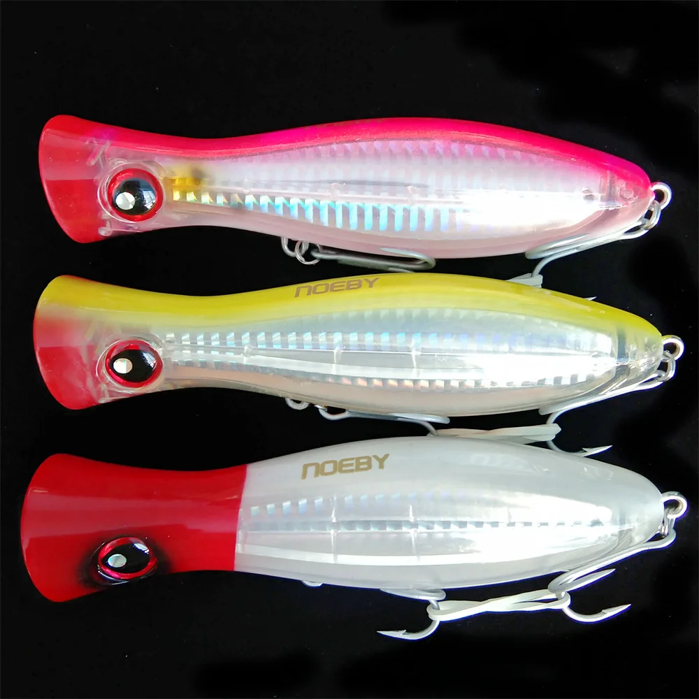 Noeby 3PCS Popper Fishing Lure 120mm 43g 160mm 78g Topwater Wobblers Saltwater Artificial Hard Bait for GT Fishing Tackle