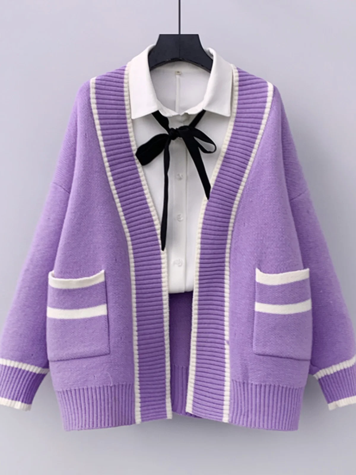 Primavera Autunno Colore Blo Lungo Sve Cardigan aperto lavorato a maglia Faion Double ket da donna Gilet Top sottile caldo V Ne Button up