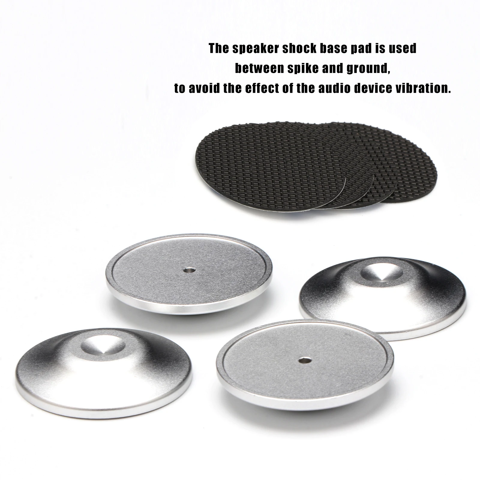 4/8pcs Universal Speaker Stand black Pad 39mmX8.5m Spike Shock sliver Pad Insulation Footed Cone Base Mats Floor Disc Acoustic