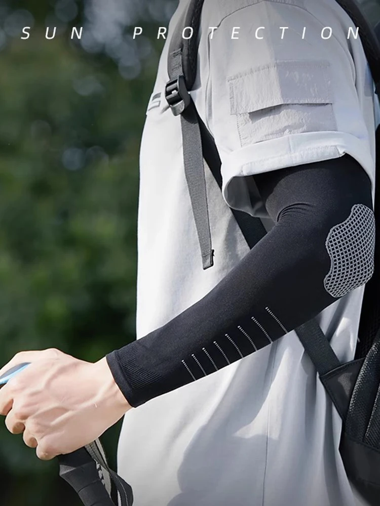 AliExpress HKXY GLOVES Cooling Arm Sleeves for Men Cycling Driving Sun Protection Elbow Support Elastic Breathable Hiking Fishing Outdoor Arm Sleeves