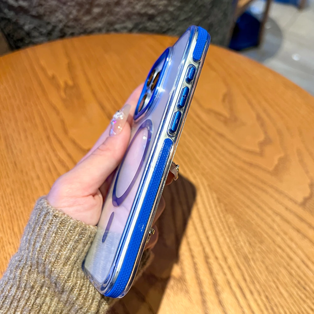 Anti Slip Airbag Luxury Magsafe Phone Case Suitable for IPhone 15 14 13 12 11 Pro Max plus Magnetic Wireless Charging Cover