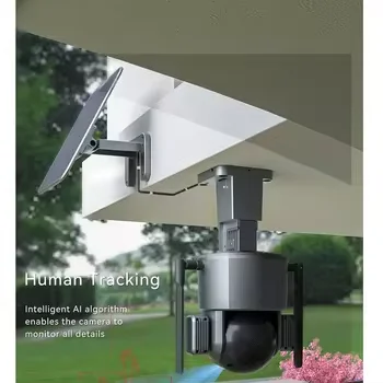 HIKWIFI 4G WiFi 20X Zoom لاسلكي خارجي يعمل بالطاقة الشمسية الأمن السيارات الإنسان المسار عدسة مزدوجة 8MP CCTV 4g كاميرا Ptz الشمسية #5