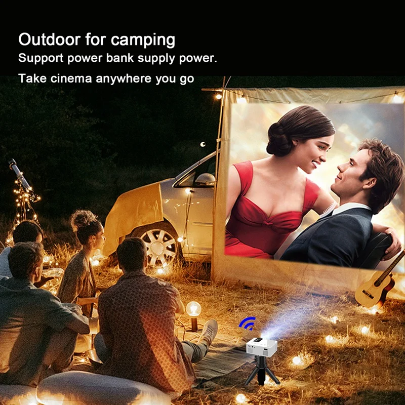 YT100 White Mini Home Projector Projector Portable Mini Home Theater Wireless Cell Phone Multi-Function Projector Easy Install