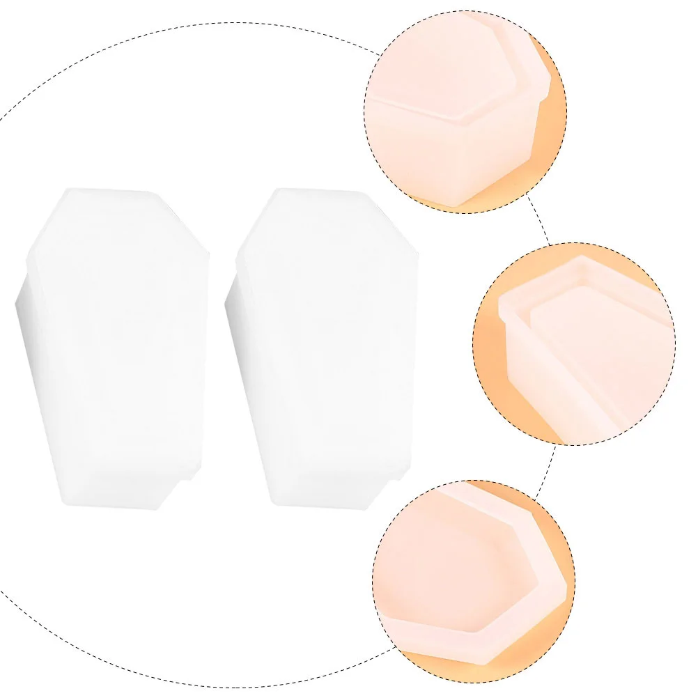 1 مجموعة نعش شكل قالب من السيليكون السلس مرنة عالية الشفافية قابلة لإعادة الاستخدام هالوين DIY بها بنفسك الحرفية قطرة الراتنج قالب الكريستال الغراء