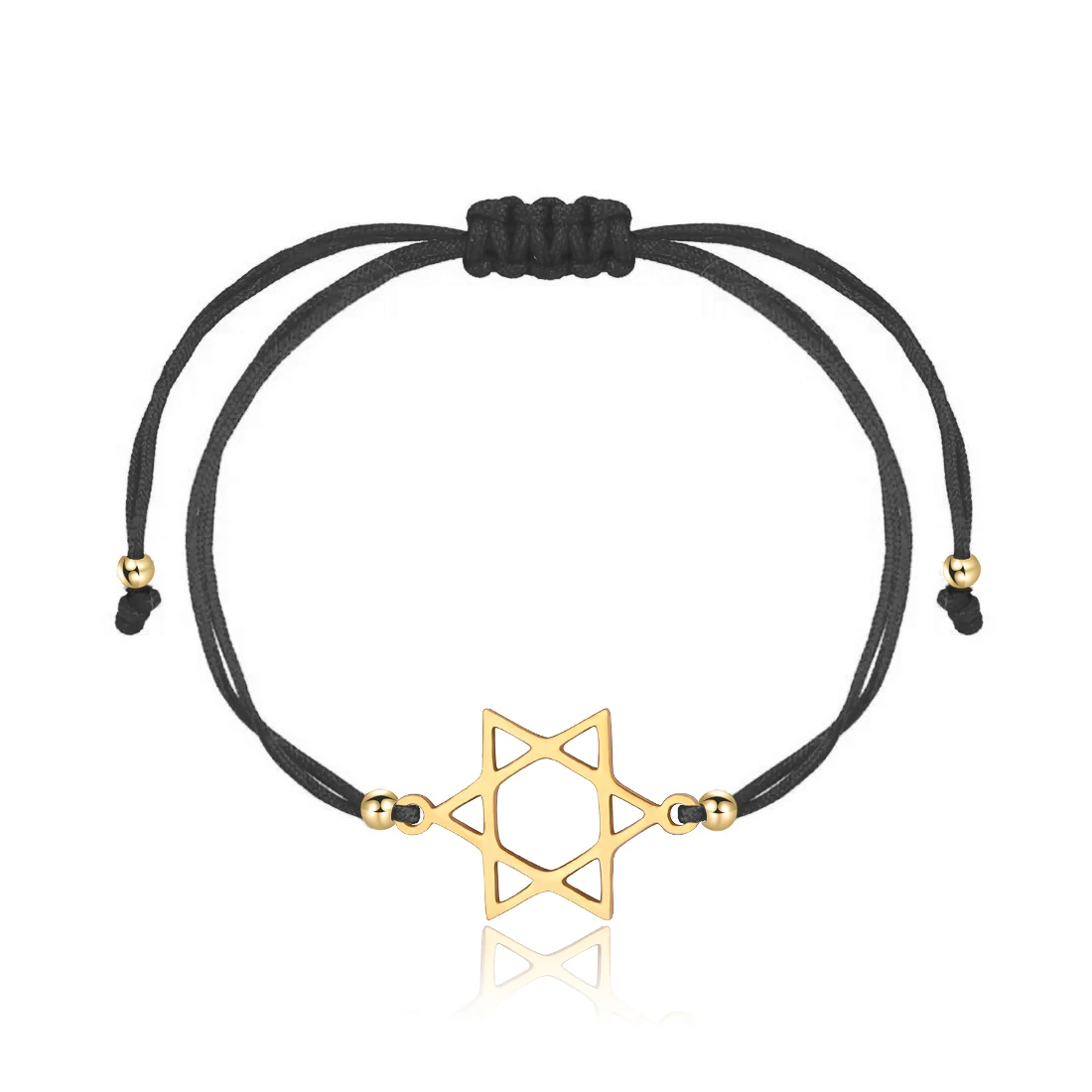 المكرر المصقول الفولاذ المقاوم للصدأ اليهودية نجمة ديفيدز محظوظ سحر سوار المرأة الأحمر سلسلة مكرامية قابل للتعديل مجوهرات الحاضر