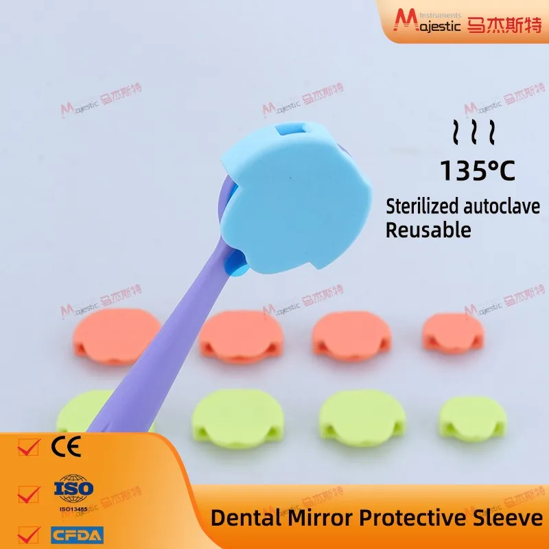 Funda protectora de silicona, espejo bucal Dental, autoclave esterilizado, espejo bucal de Color, funda protectora de espejo Dental reutilizable