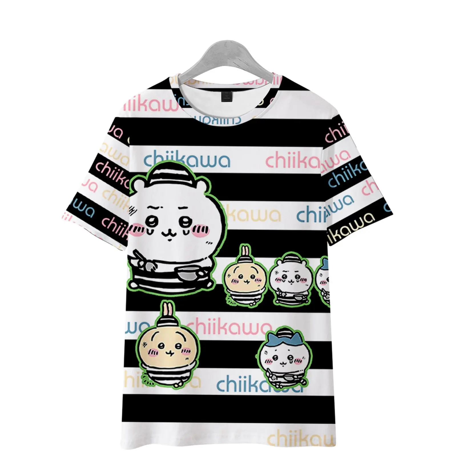 26-27 New Anime To Chiikawa Ji Yi, Hachiwali, Usaqi 3D Printed Baseball Jersey Family Clothing T-shirt  Daily Street Dressing