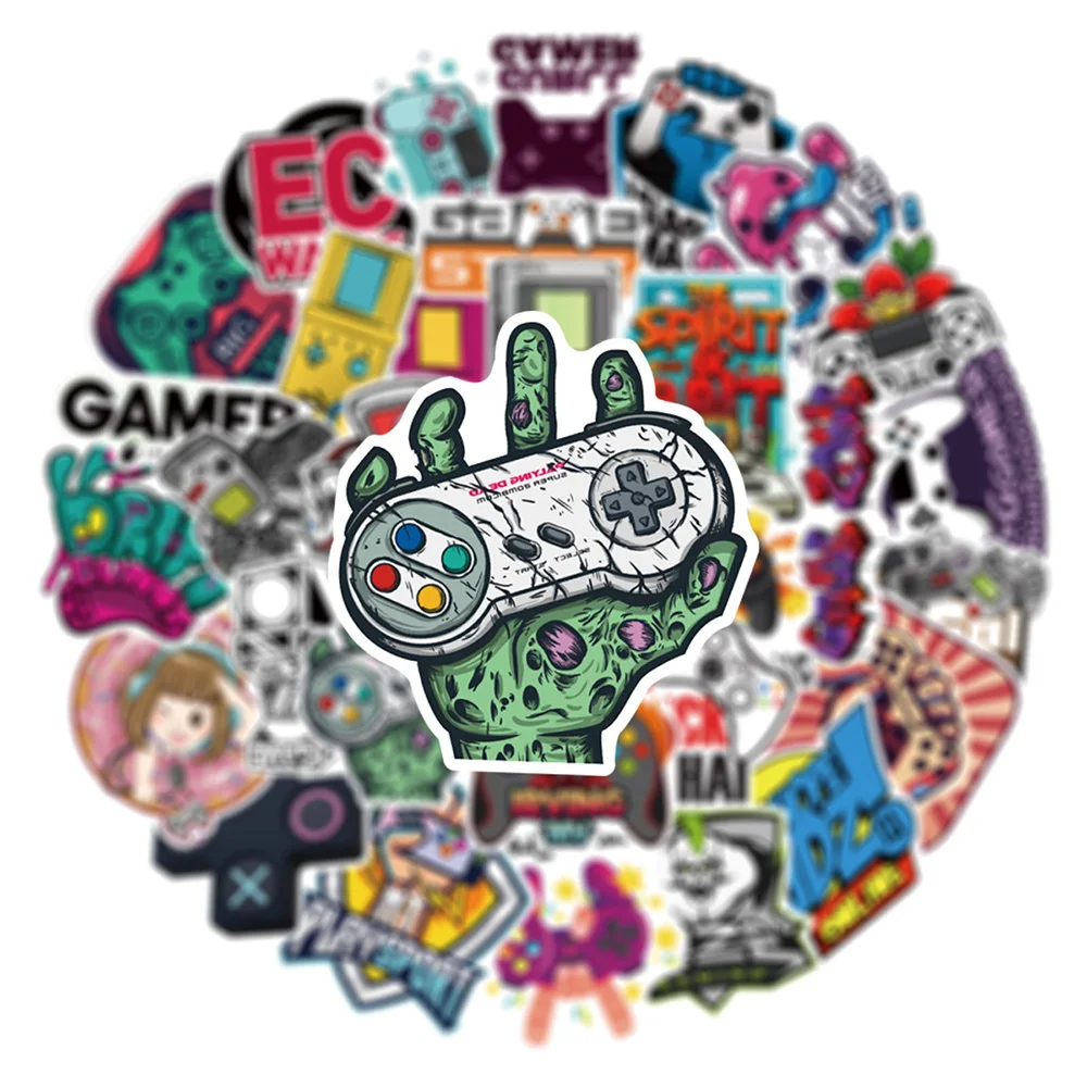 10/30/50pcs Vintage Video Game Controller Stickers Cool Gamepad Cartoon Decals DIY Skateboard Laptop Phone Car Sticker Wholesale