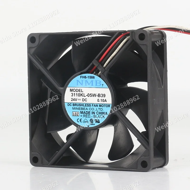 

3110KL-05W-B39 New Original NMB 8025 24V 0.1A Variable Frequency Controller Cooling Fan 8CM 2 Wire