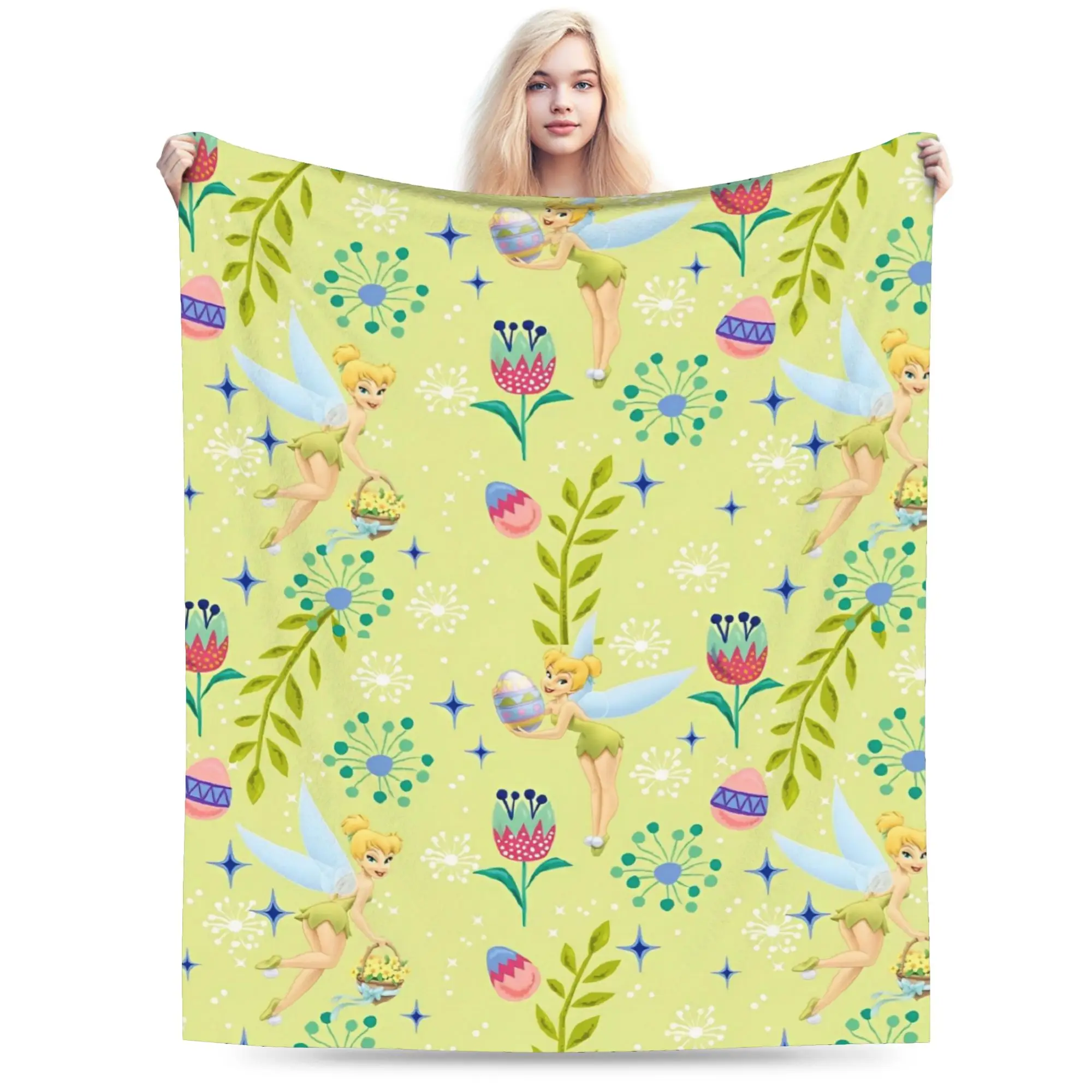 

Tinker Bell Cartoon Blanket Coral Fleece Plush Summer Breathable Warm Throw Blankets for Sofa Outdoor Rug Piece