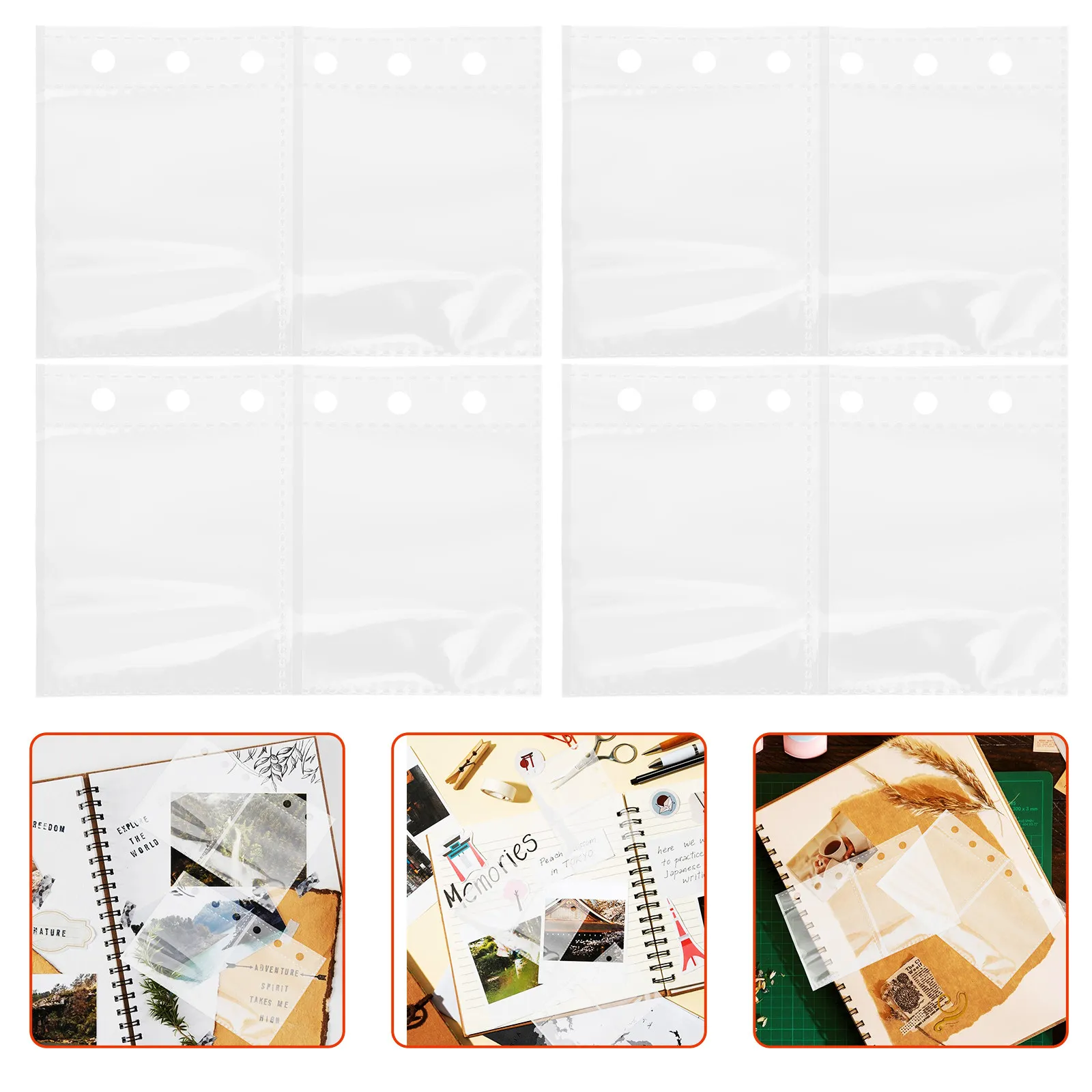 

50Pcs Scrapbook Inner Pages Transparent Card Protectors Double Sided Binder Sleeves for Photo Cards Album Sleeve Protectors