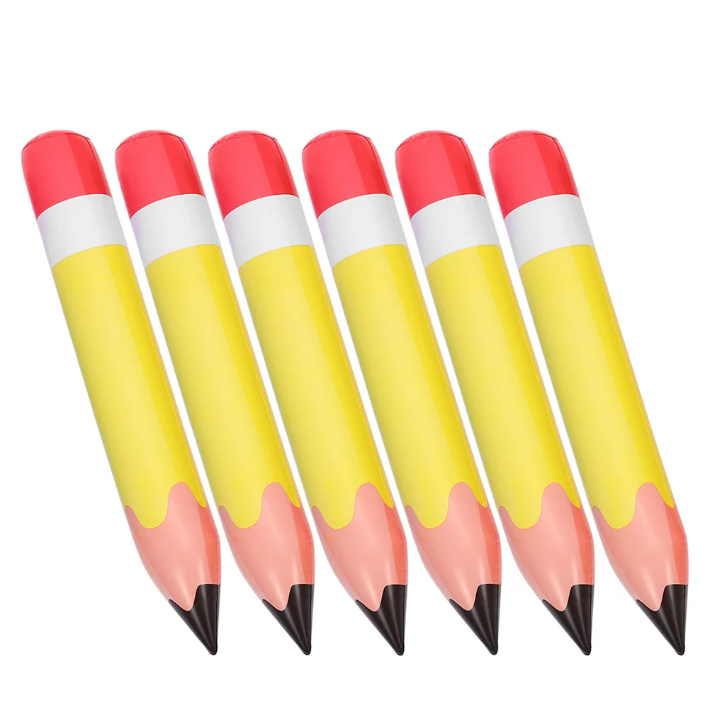

6Pcs PVC Inflatable Pencil Giant Crayon Prop Back to School Decorations Large Pencil Photo Prop Back to School Decorations