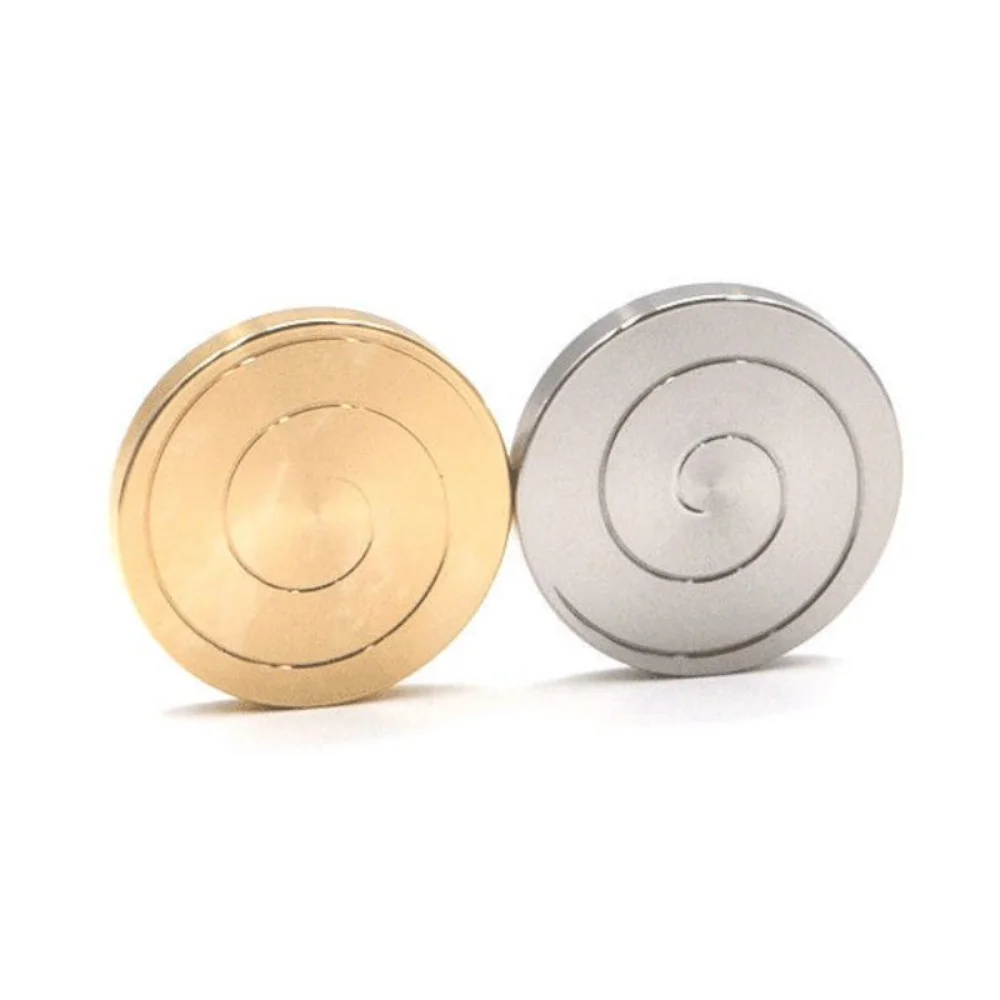 Juguetes giratorios redondos de acero inoxidable, rodamiento silencioso, juguetes giratorios de escritorio, giroscopio de Metal para aliviar la fatiga y la yema del dedo