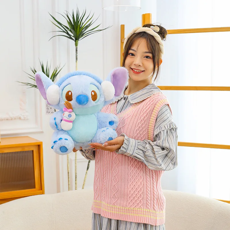 

35 см зимняя плюшевая кукла с героями мультфильмов, Hug Stitch, Дисней, аниме, звезда, детский мягкий подарок, игрушка для девочек, любовь, Рождество, день рождения, подарок