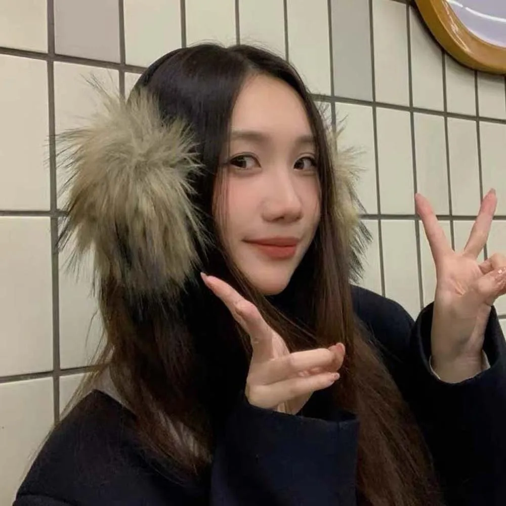 مريحة Y2K فو فرو المنك غطاء للأذنين لينة يندبروف غطاء للأذن تدفئة الأذن مكافحة الباردة الشتاء رشاقته إيرفلاب زوجين