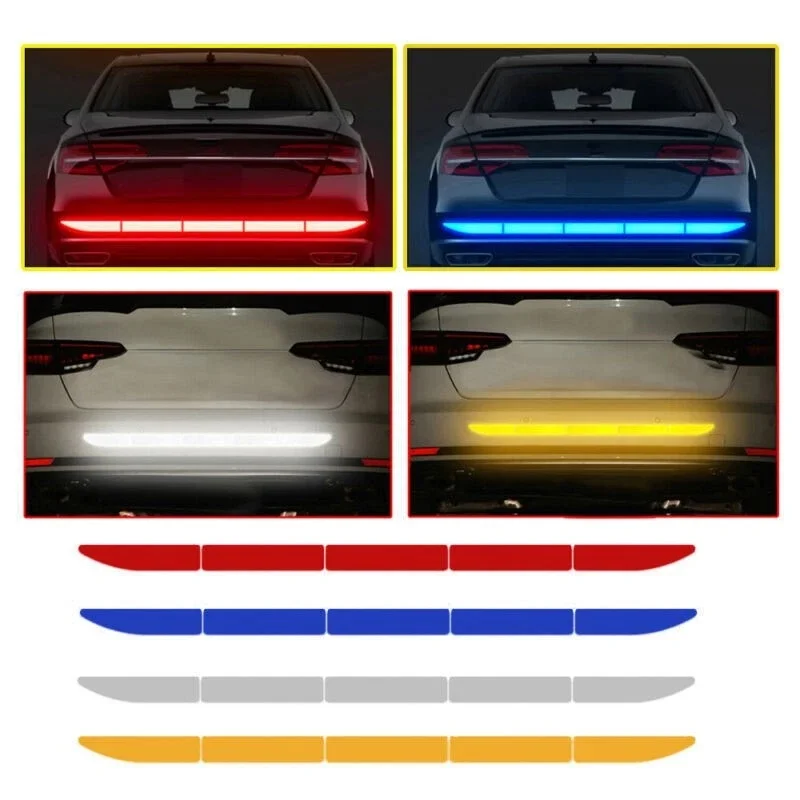 Car Bumper Reflective Safety Strip Stickers Car Reflective Sticker Door Edge Safety Decal Bumper Protector Decals Outdoor Travel
