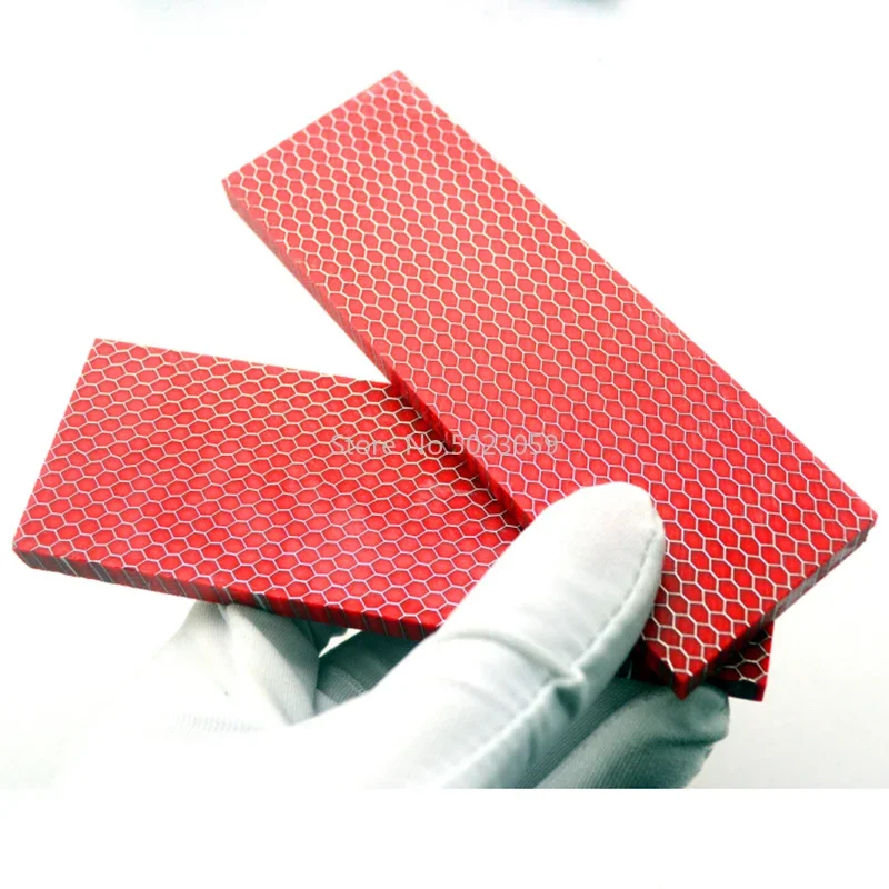 1Piece Red C-Tek Plate Resin Material for DIY Knife Handle Material Snake Grain Honeycomb Pattern Slingshot Handle 120x40x8mm