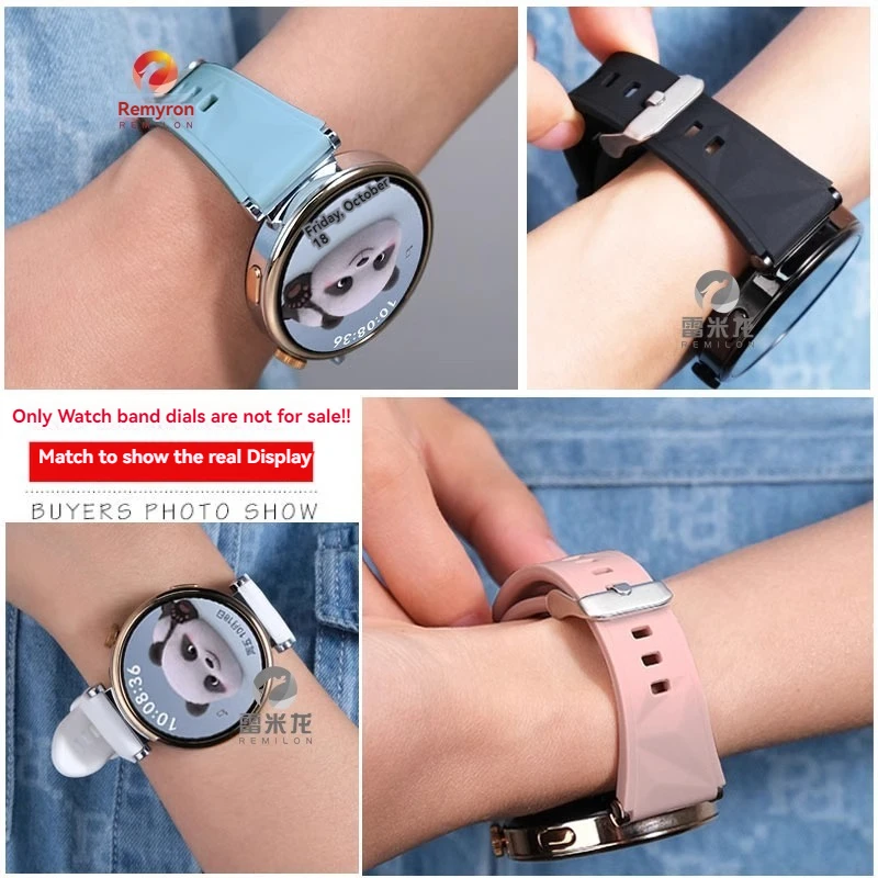 For Huawei GT5 Watch Strap New WatchGT5 Smart Watchband GT5 Ice Crystal Blue Silicone Bracelet GT4 Sport Breathable Rubber Belt