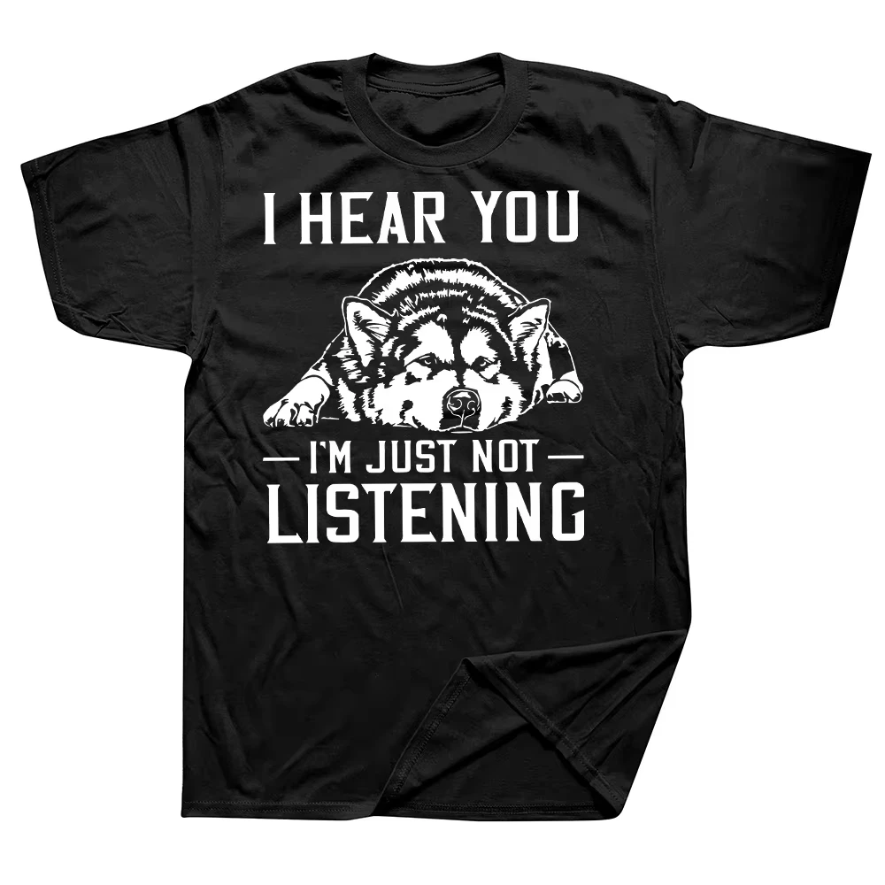 Funny Alaskan Malamute Alaska Dog Huskies 100_ Cotton T-shirts Men Fashion Casual Tshirt Loose Oversized Breathable Tops