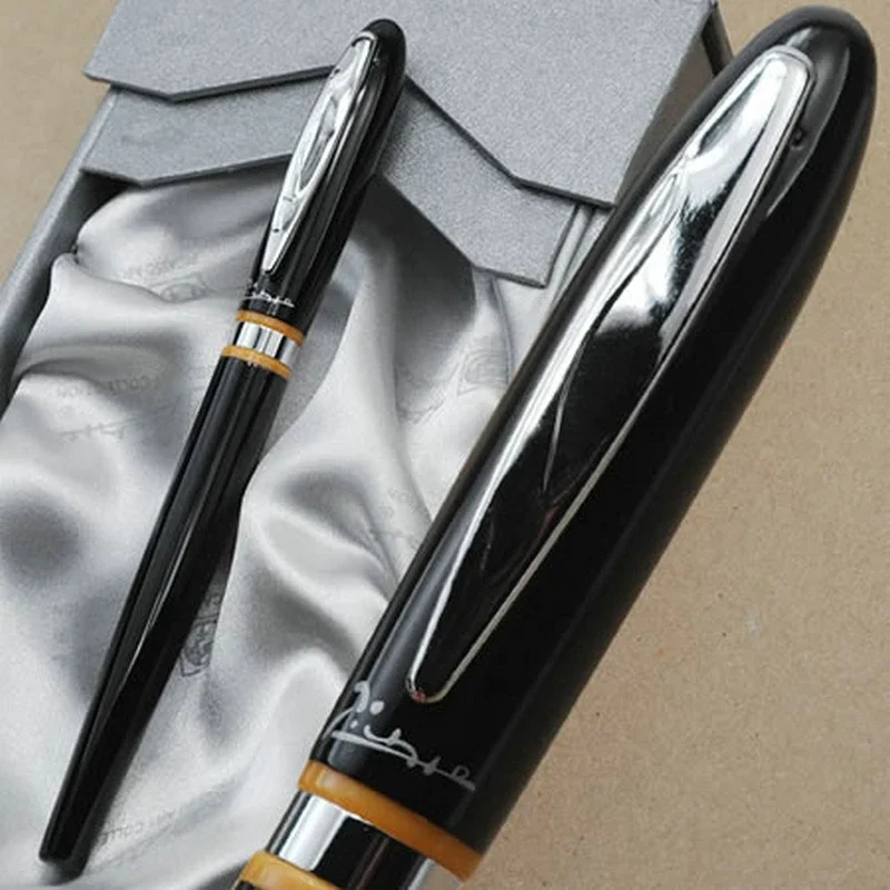 

Picasso 907 Black And Silver Yellow Ring Writing Pen International Standard Rollerball Pen Free Shipping