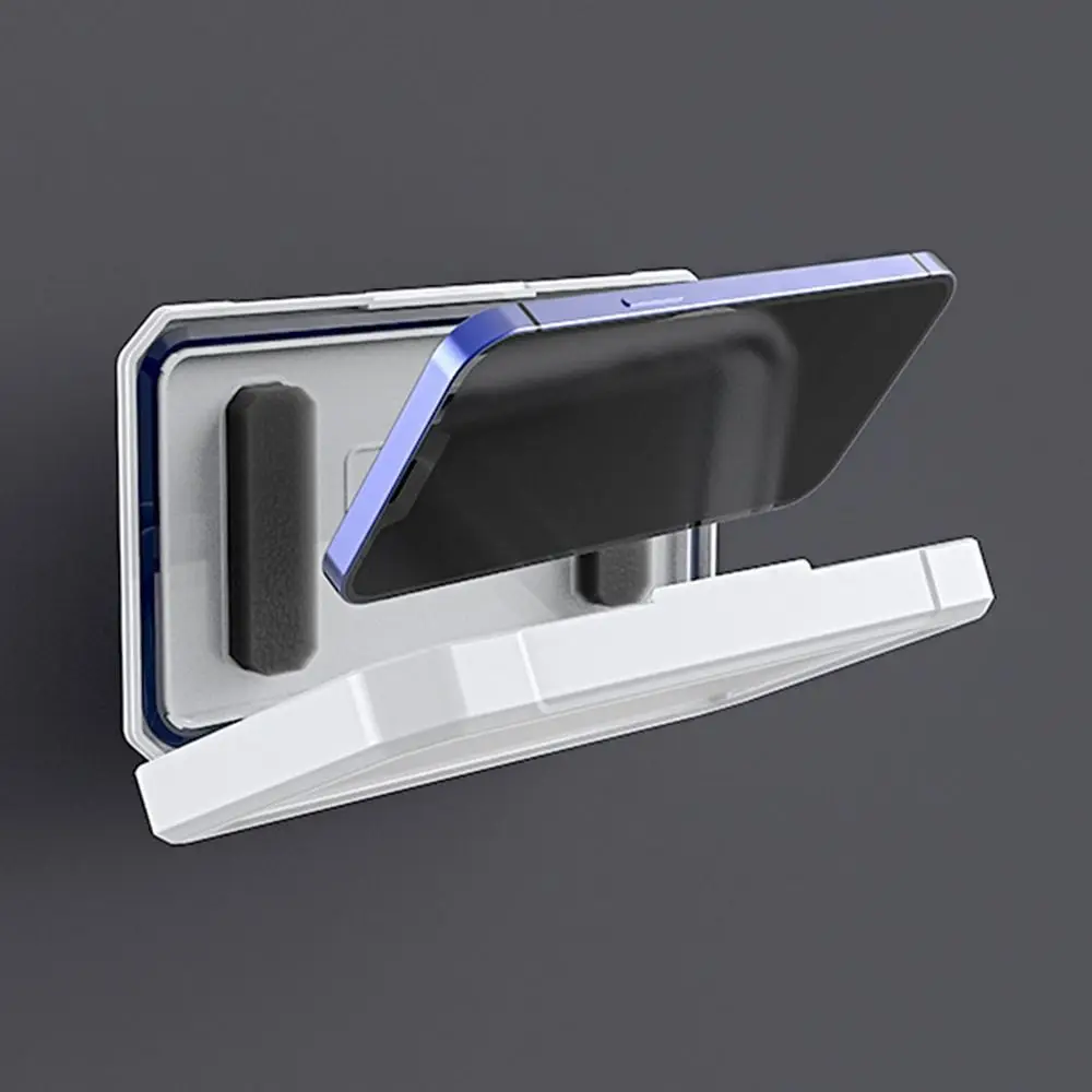 Universal Waterproof Phone Holder Rotatable Wall Mounted Phone Stand Case Plastic Without Drilling Mobile Phone Shelves Bathtub