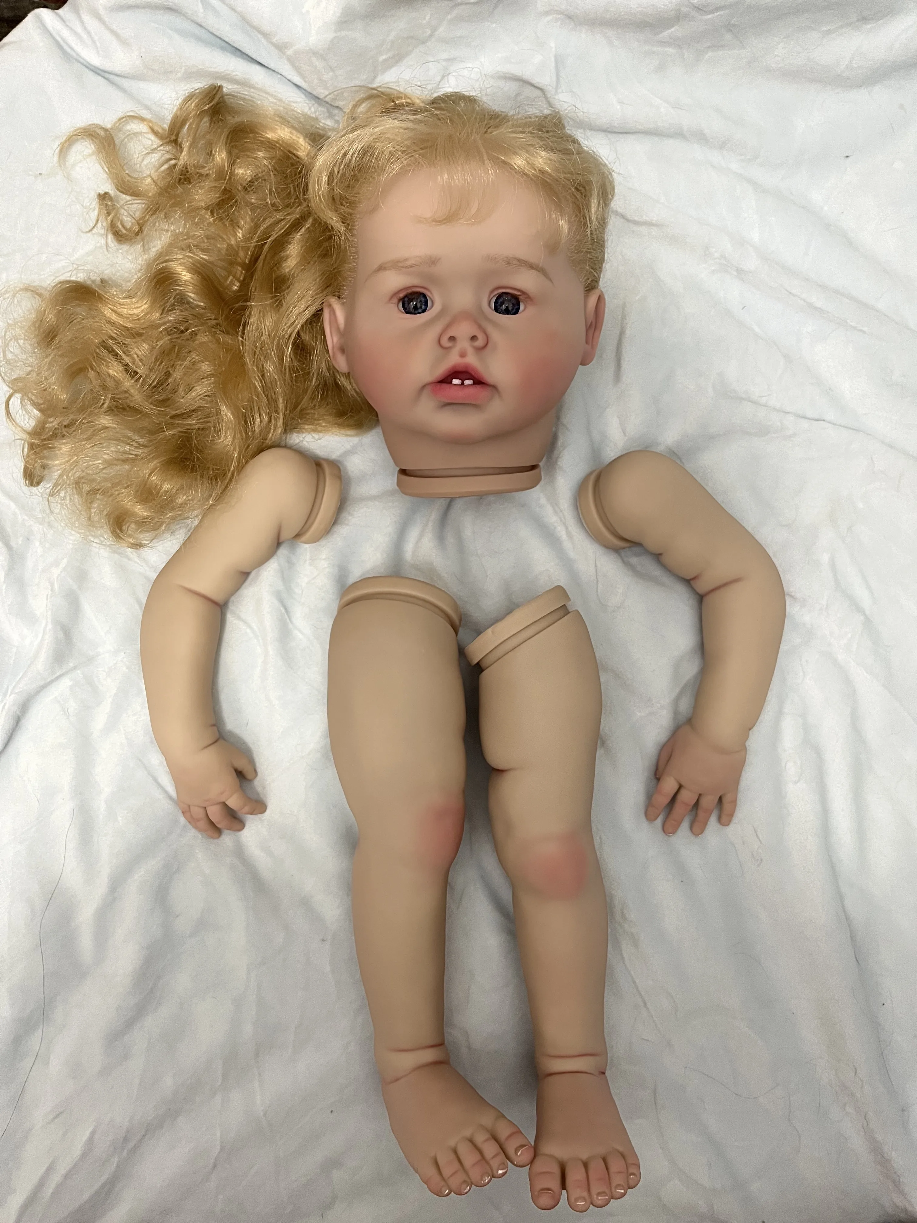 Sandie Artist Painting 26inch Reborn Baby Ariel With Hand-Rooted Hair DIY Part Painted Kit With Cloth Body Christmas Gift