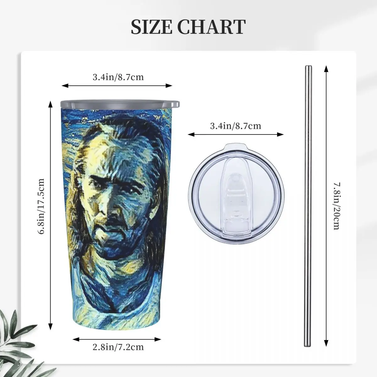 Nicolas Cage Stage Stainless Steel Tumbler Vacuum Insulated Mug Thermal Cold Cups Straws With Lid 20oz