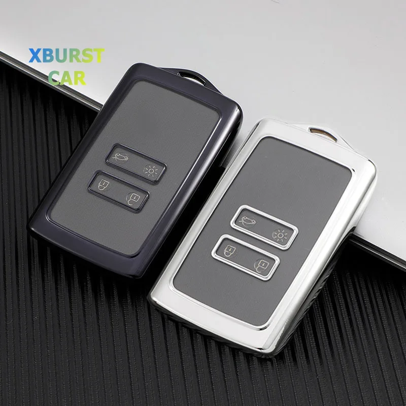 Shell For Dacia Sandero Card For Renault Koleos Captur Megane Clio Scenic Talisman Arkana Fob Soft TPU Car Remote Key Case Cover