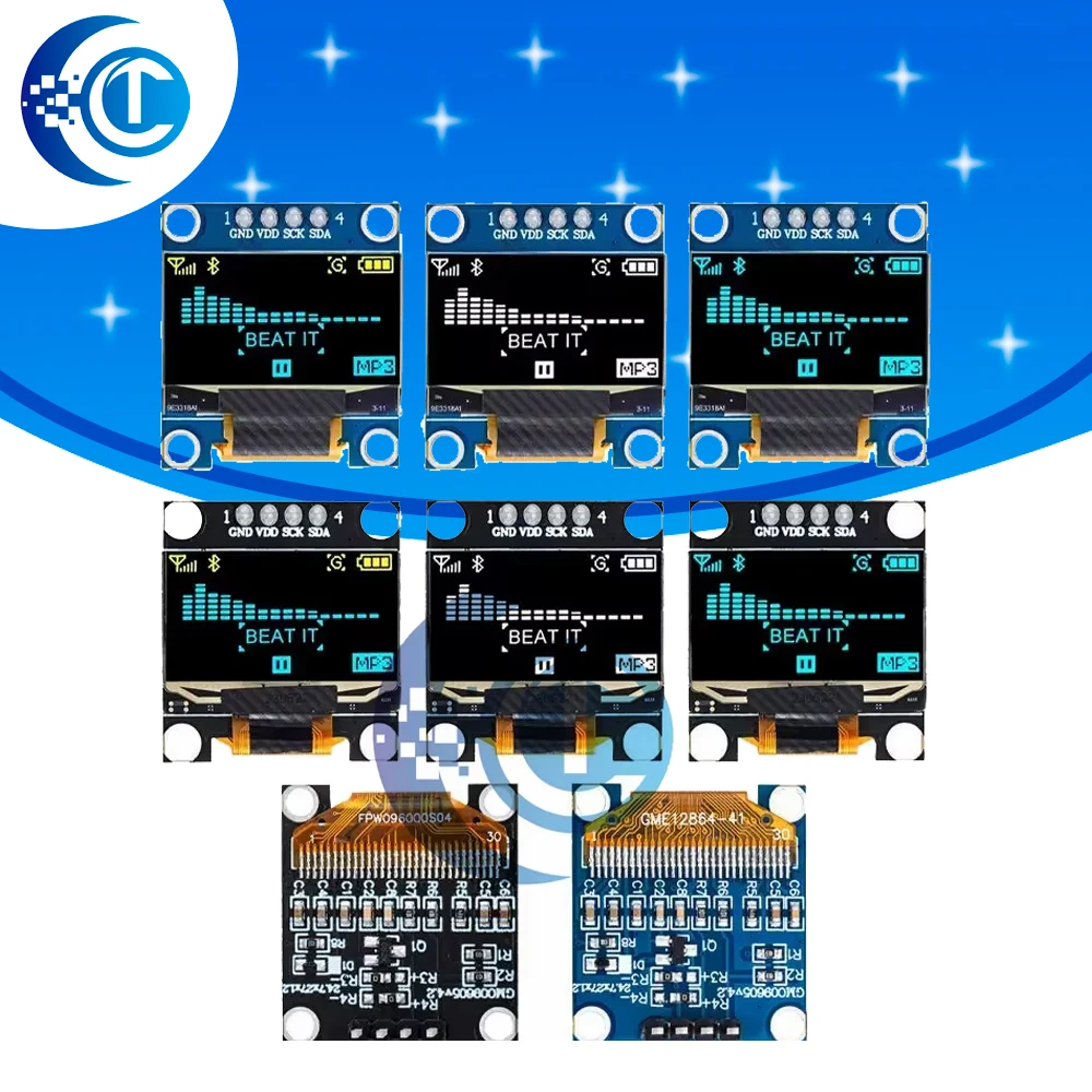 product 0.96 inch OLED IIC White/YELLOW BLUE/BLUE 12864 OLED Display Module I2C SSD1315 LCD Screen Board for Arduino