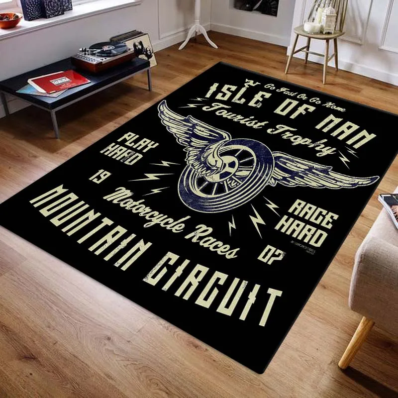 Isle of Man TT Carpets and Rug Motorcycle competition Carpet Living Room Bedroom Decorate Large Area Soft Carpet Kids Room Rug