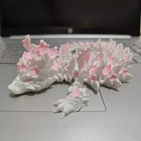 3D Printed Crystal Dragon Articulated Dragon Fidget Toy Cherry Blossom Dragon Home Office Decor Birthday Gift For Boys