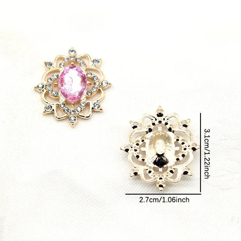 [YU] 27*31MM ovale eau diamant alliage fleur plaque bijoux accessoires bricolage robe de mariée arc chapeaux bijoux accessoires