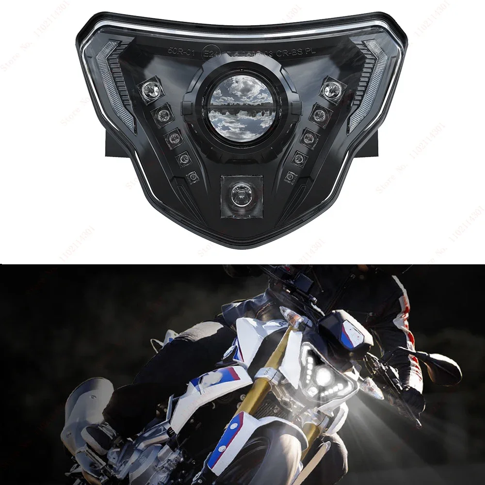 2016-2022 For BMW G310GS G310R LED Headlight High/Low Beam with Angel Eyes DRL Assembly Kit and Replacement Headlight