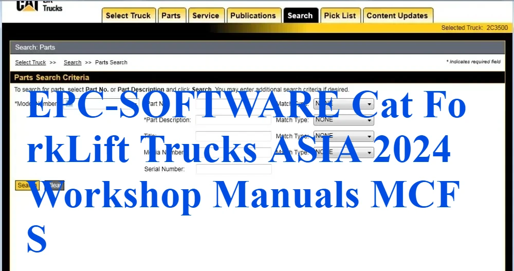 

EPC-OFTWARE Cat ForkLift Trucks ASIA 2024, руководства мастерской MCFS