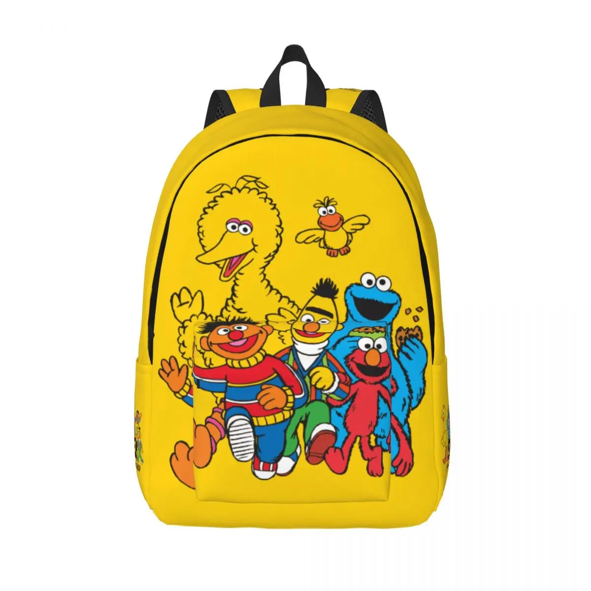 Elmo Cookies Monsters Cartoon for Men Women Student School Bookbag Street Sesamee Daypack Middle High College Hiking