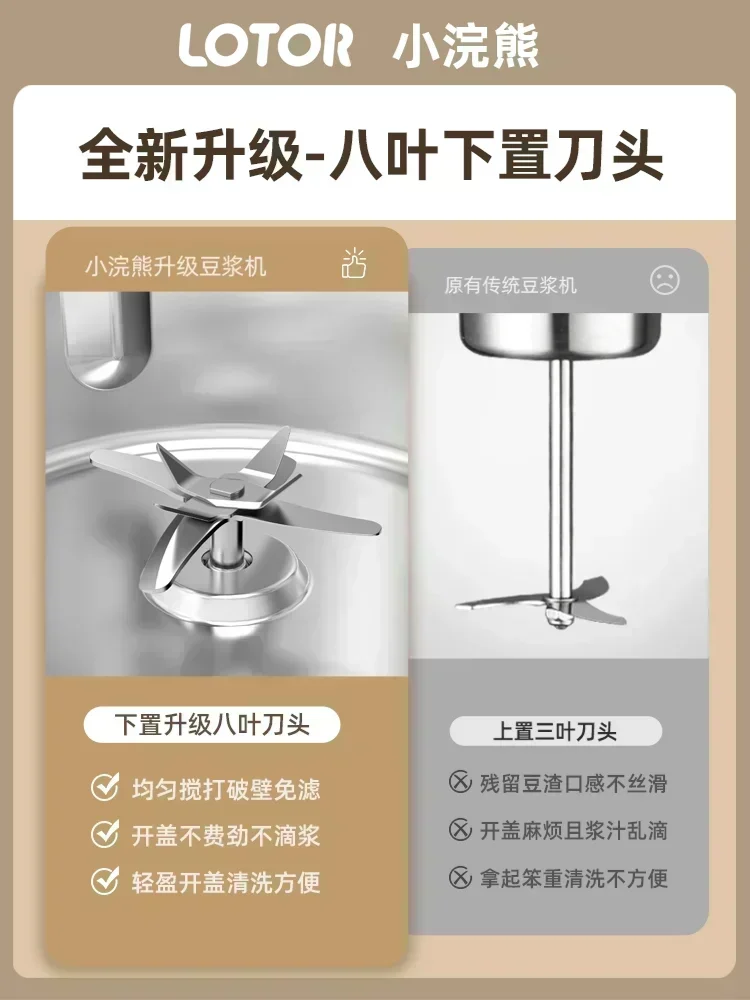 Raccoon Wall-broken Soybean Milk Cooking and Juice Squeezing All-in-one Machine Without Boiling and Filtering Soy Milk Maker