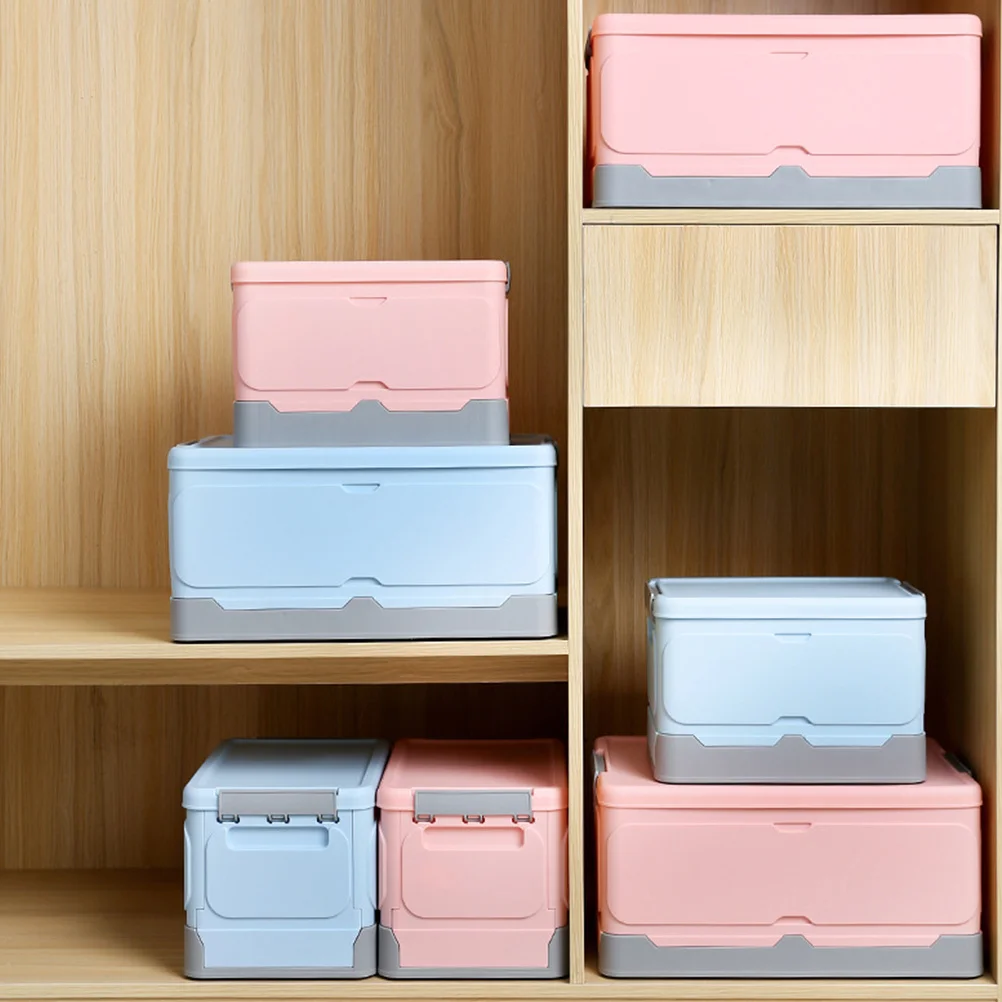 

1Pcs Foldable Storage Box Blue Size L PP Plastic Sundries Organizer Storage Case Book Box for Home Dorm Room Desktop Neat Tidy