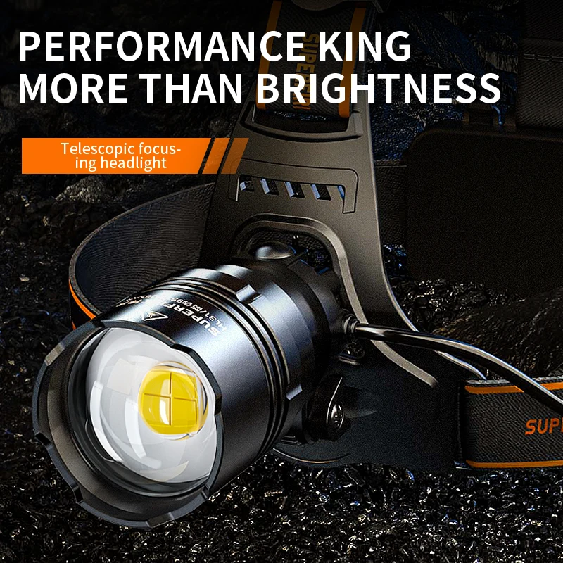 

NEW SUPERFIRE HL31 Powerful Headlamp 36W Super Bright Zoom Headlight USB-C Rechargeable For Camping Fishing Head flashlight