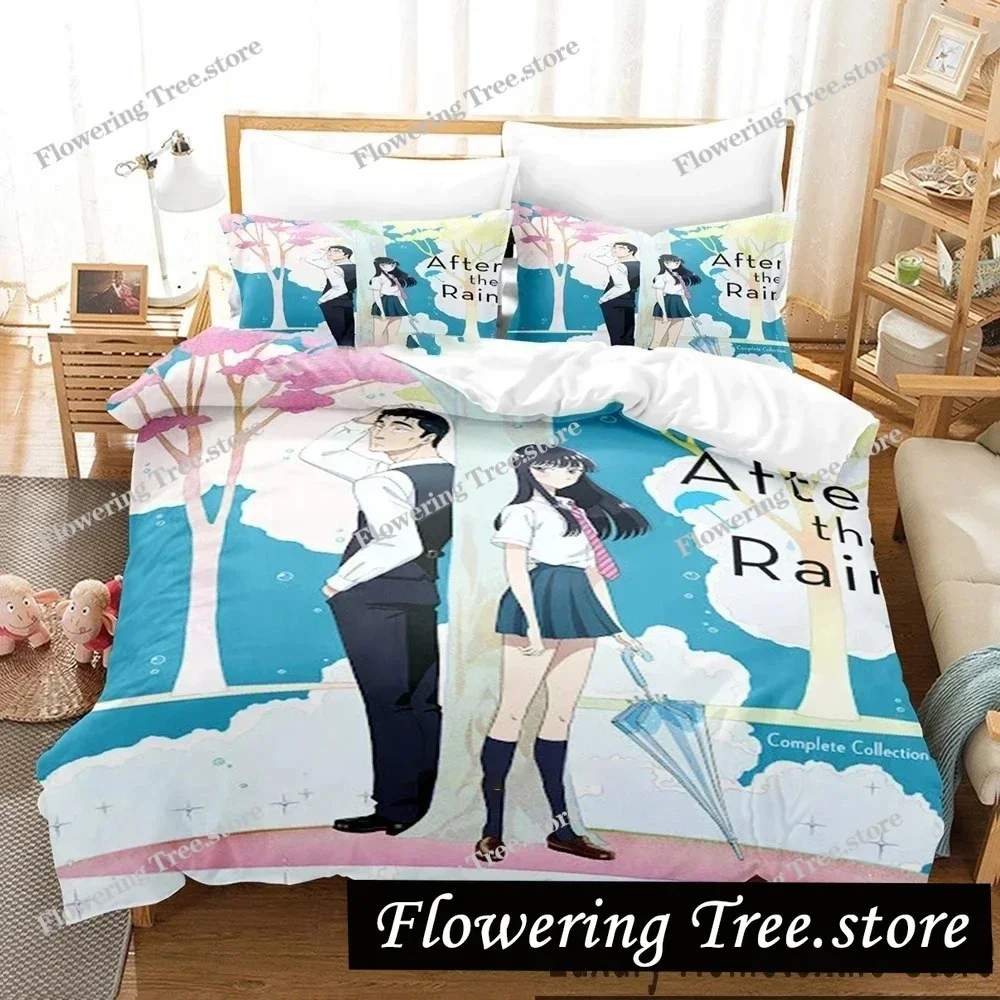 3D Print Anime After the Rain Bedding Set Boys Girls Twin Queen King Size Duvet Cover Pillowcase Bed boys Adult