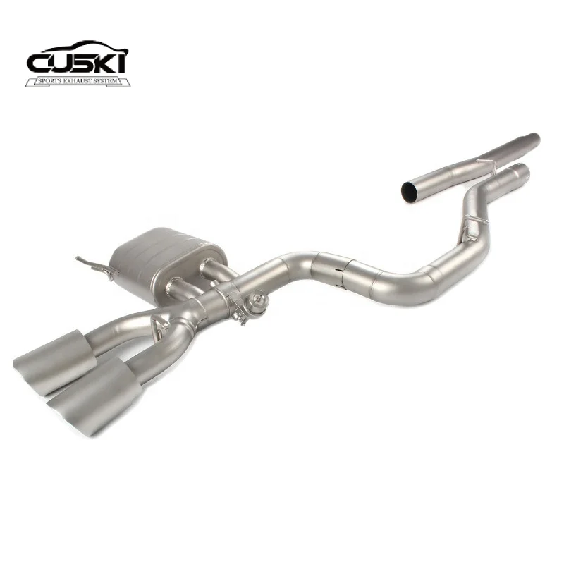 CUSKI Catted exhaust pipe in stainless steel Valve exhaust muffler pipe Catback exhaust pipe for VW Golf 6 R20 2010-2022