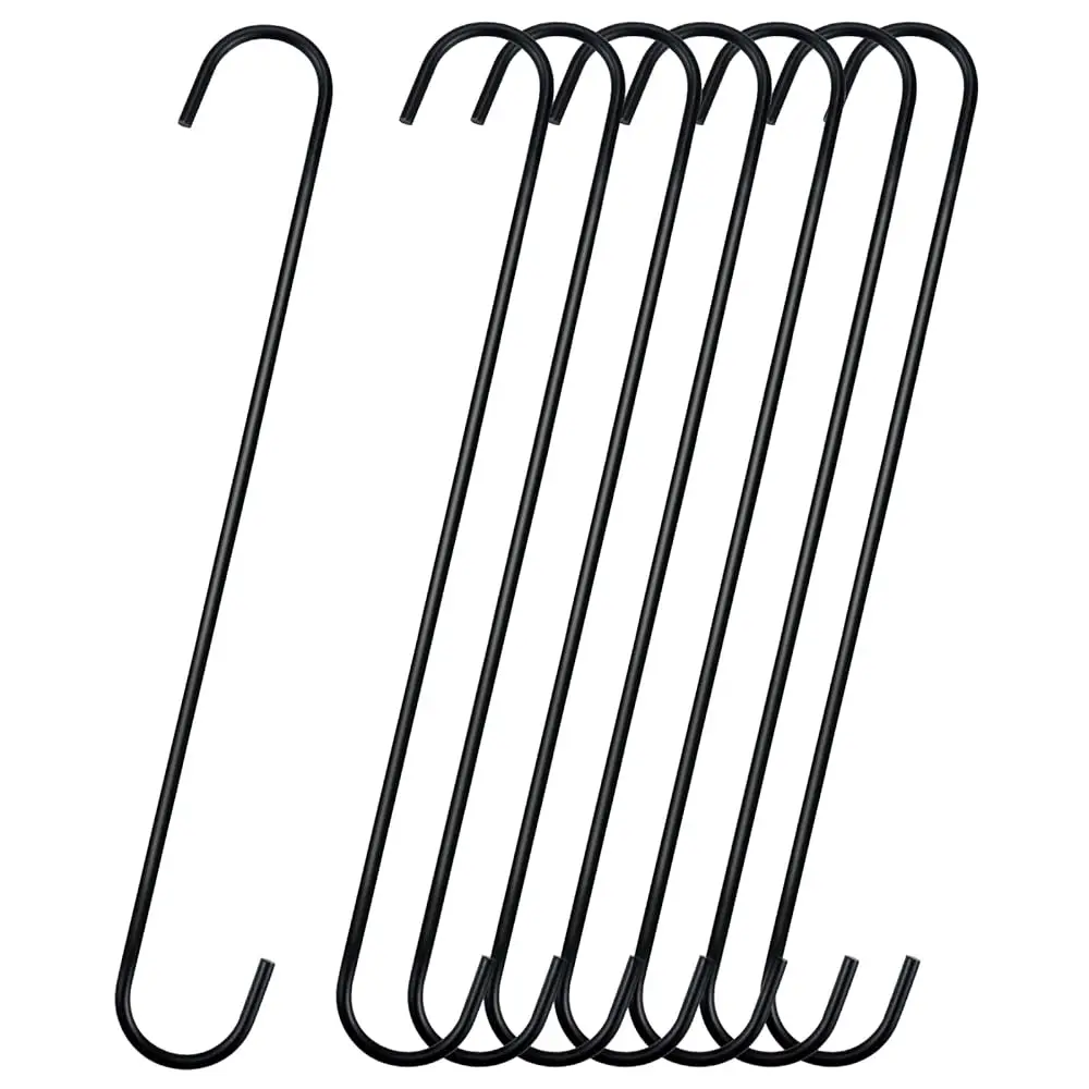 

8 Pa 11.8 H Extra Large S Hooks Bla Heavy Duty Plant Hanging Hooks Long S Shaped Extension Hooks For Kitchenware, Pots,