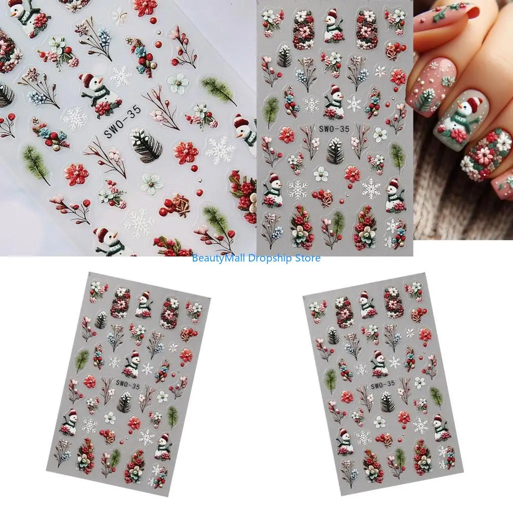 40JD DIY Christmas Wraps Stickers for Women and Girls Create Stylish Holiday Looks Without Professional Skills