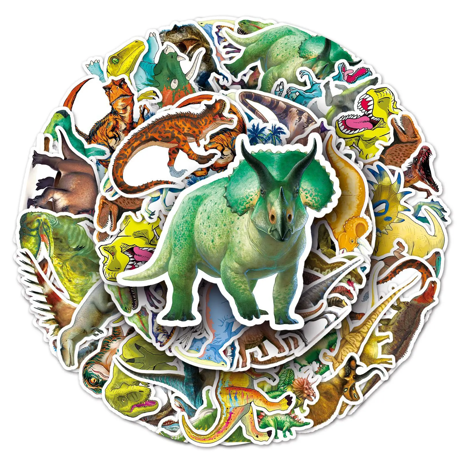50PCS Cartoon Cool Dinosaur Graffiti Stickers Decals Kids Gift Classic Toy DIY Laptop Phone Suitcase Fridge PVC Sticker Toy Gift