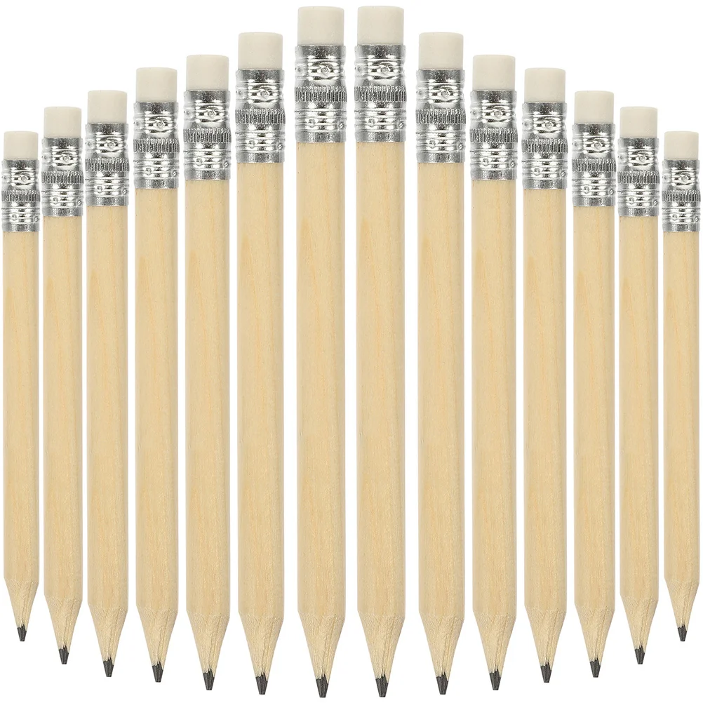 

40 Pcs Mini Short Pencil Golf Writing Pencils Non Sharpening Sketching Wooden Drafting for Office with Erasers Baby