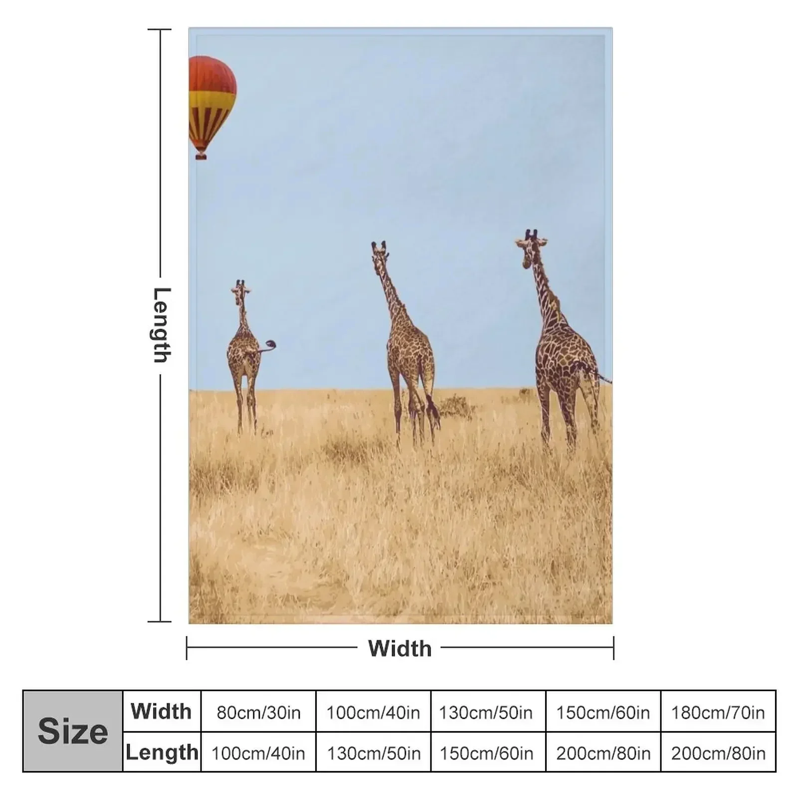 Maasai Mara National Park, Kenya Illustration Artwork Throw Blanket Thin Retros Blankets